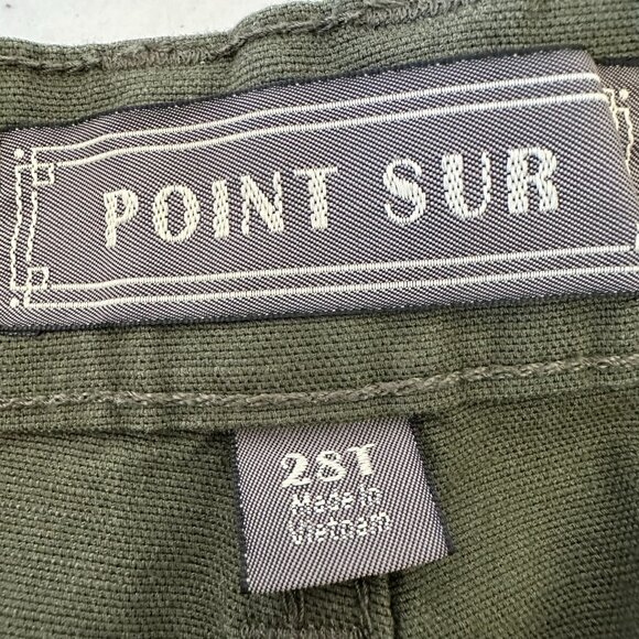 J Crew Point Sur High Waist Pants Size 28 Tall Olive Green Wide Leg - Picture 5 of 13